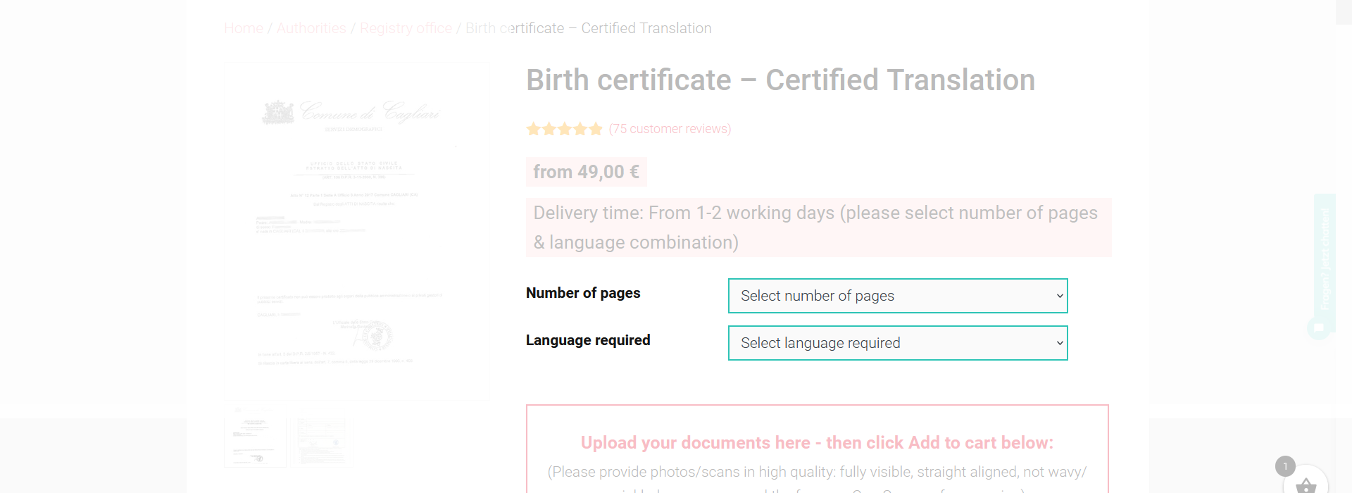 Italian document Arabic Ukrainian German English French