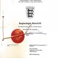 Erbvertrag - Beglaubigte Übersetzung